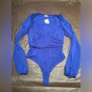 Free People Cobalt Bodysuit. Size L.